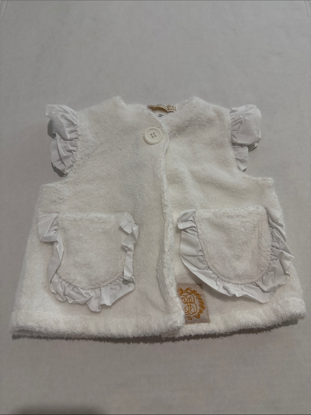 The Beaufort Bonnet Company Baby 0-6M White Terry Ruffle Cover Up